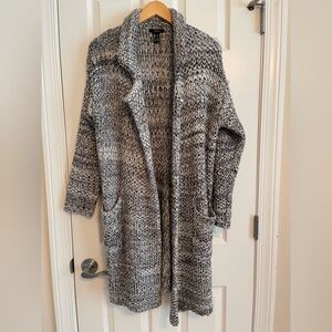 Forever 21 Cozy Black and White Sweater Cardigan/Coat. Size Small